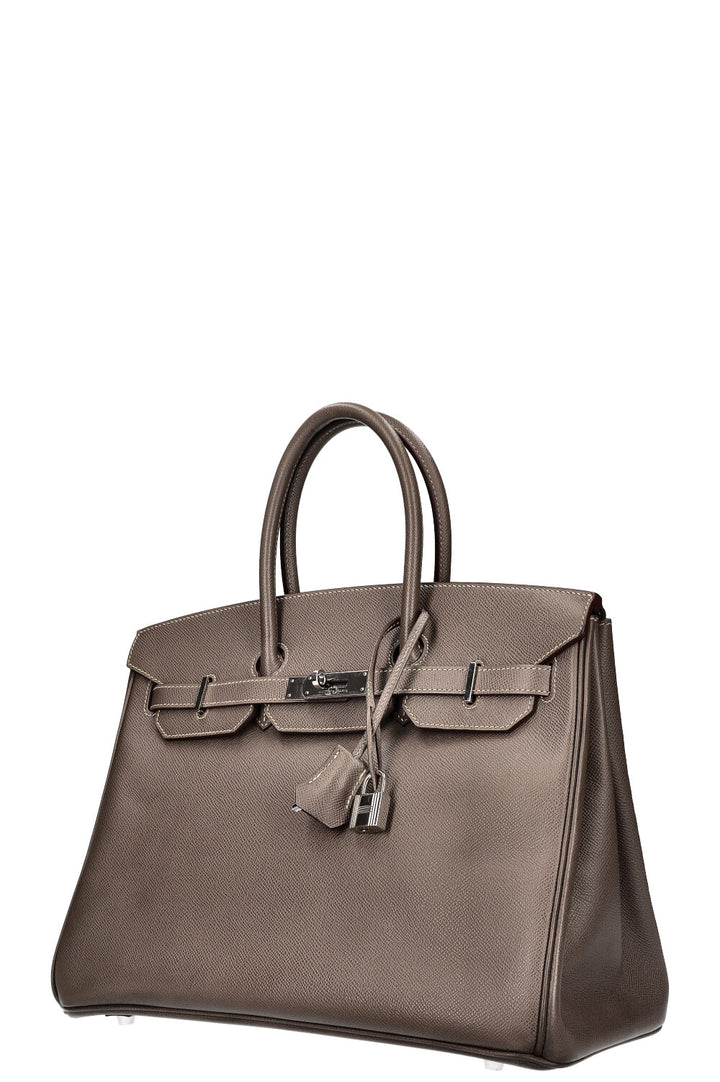 HERMÈS Birkin 35 Verso Epsom Étain Bleu Agate