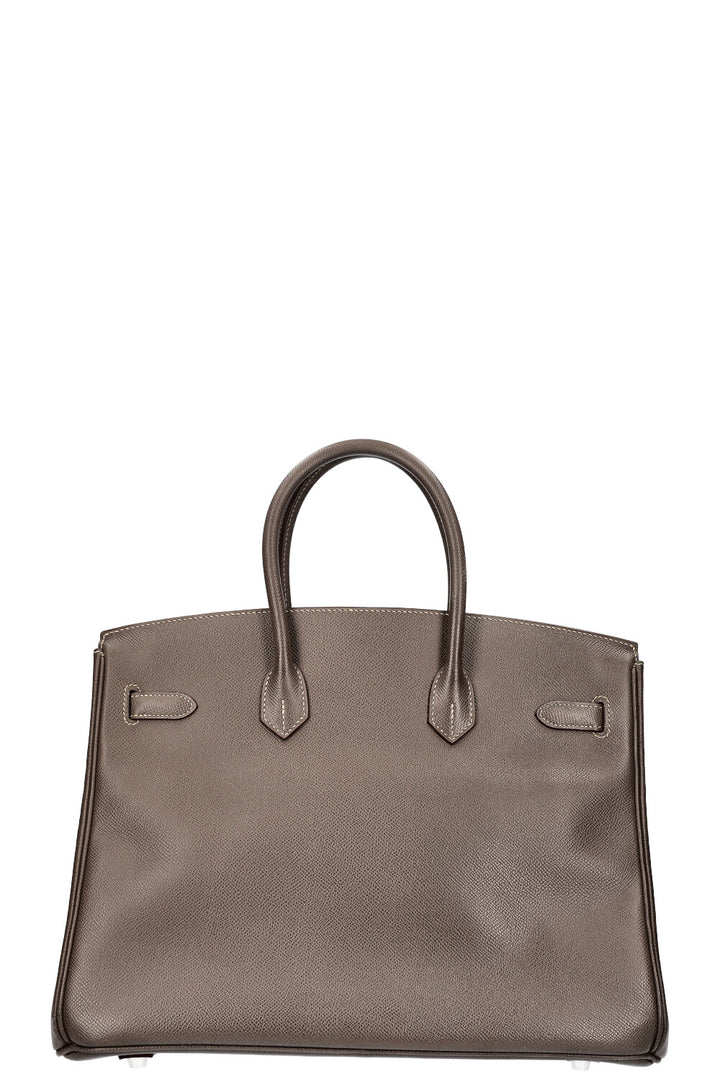 HERMÈS Birkin 35 Verso Epsom Étain Bleu Agate