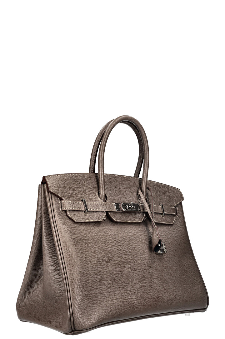 HERMÈS Birkin 35 Verso Epsom Étain Bleu Agate