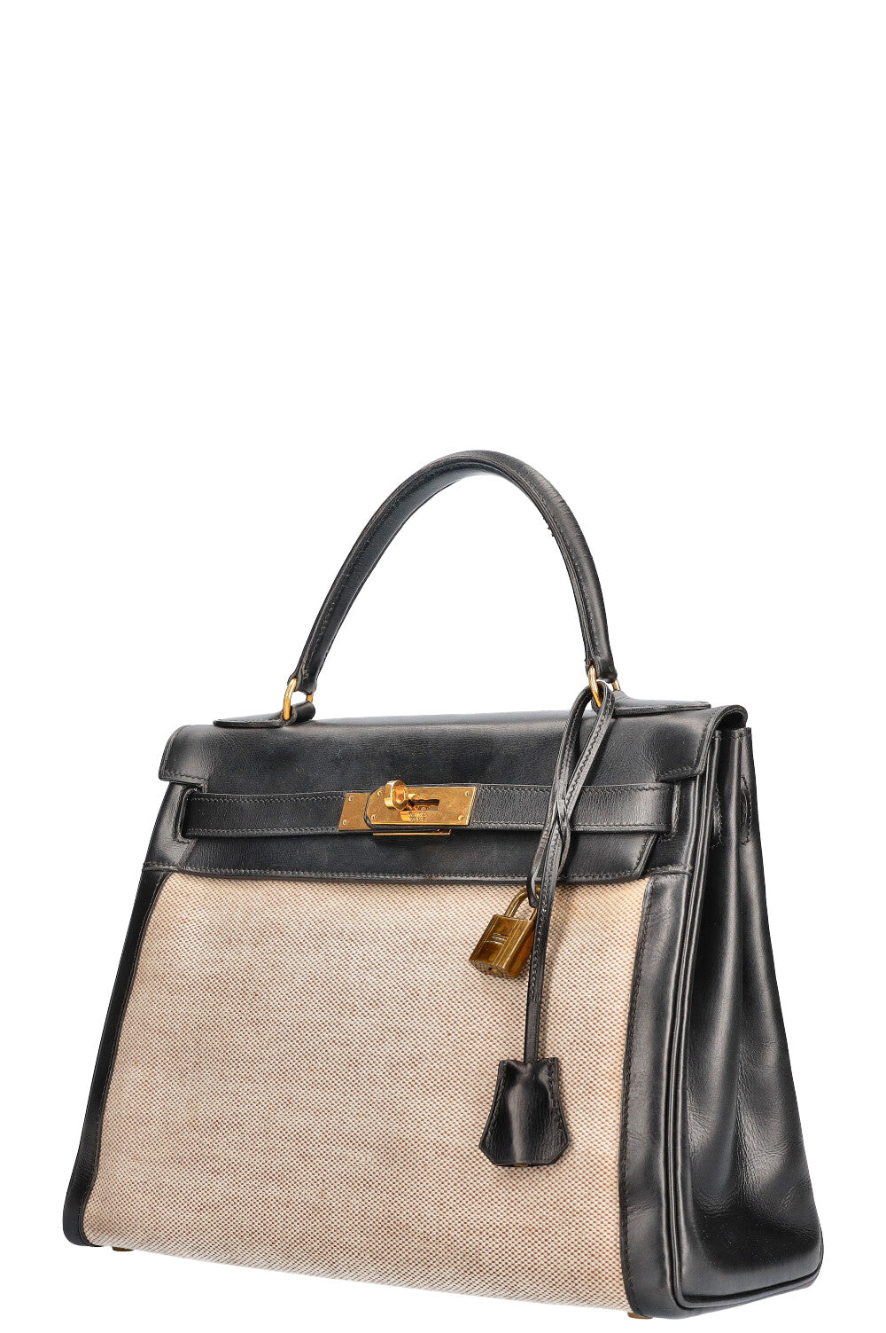HERMES Kelly Toile H 28 Black REAWAKE