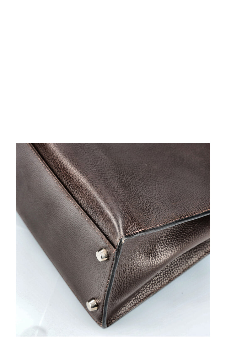 HERMÈS Kelly 32 Vache Ardennes Brown