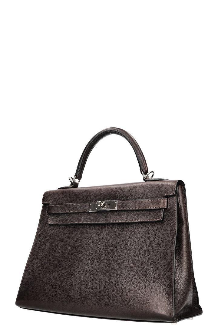 HERMÈS Kelly 32 Vache Ardennes Brown