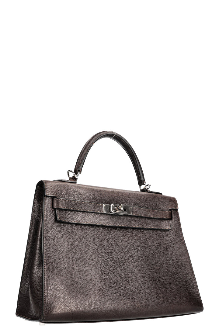 HERMÈS Kelly 32 Vache Ardennes Brown