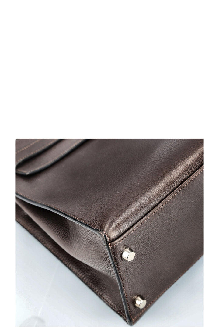 HERMÈS Kelly 32 Vache Ardennes Brown