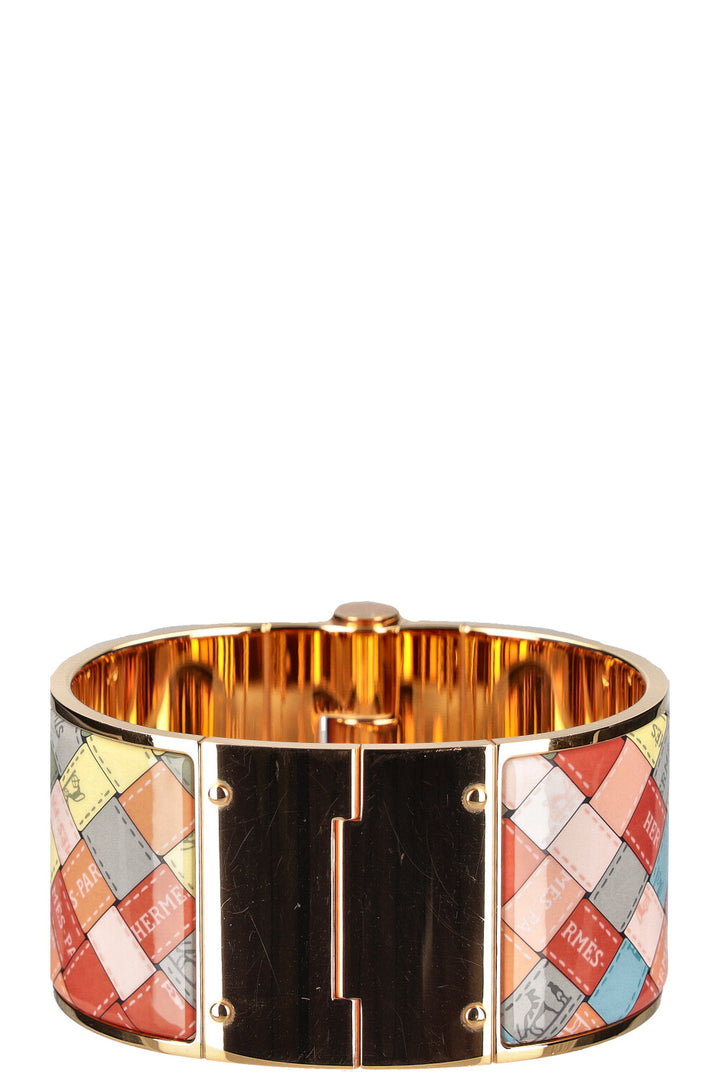 HERMÈS Hinged Bracelet Enamel Romantique Bolduc au Carré