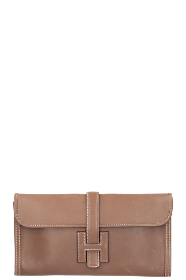 HERMÈS Jige Clutch 29 Swift Etoupe