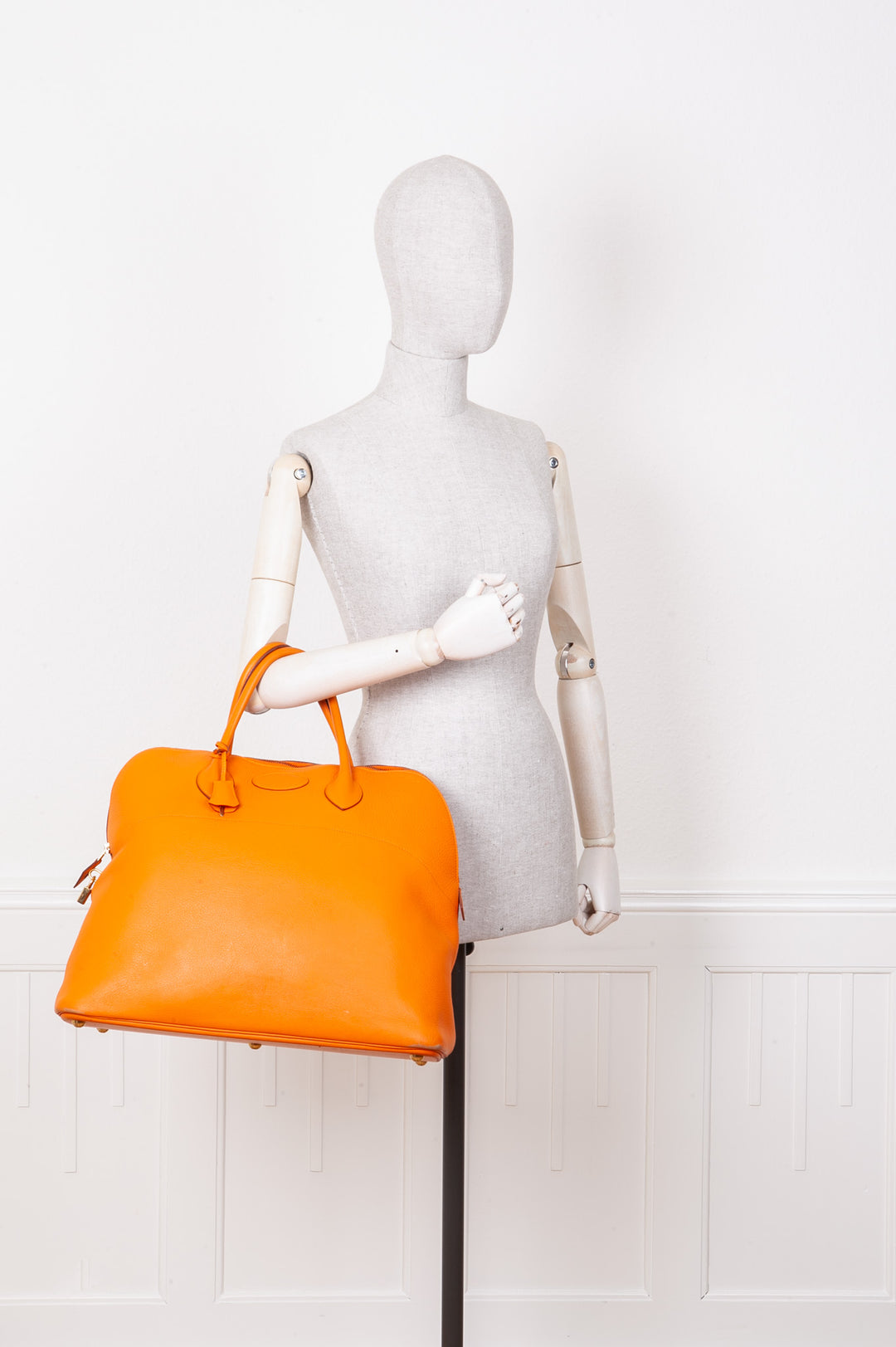 HERMÈS Bolide Bag 45 Clemence Orange 1999