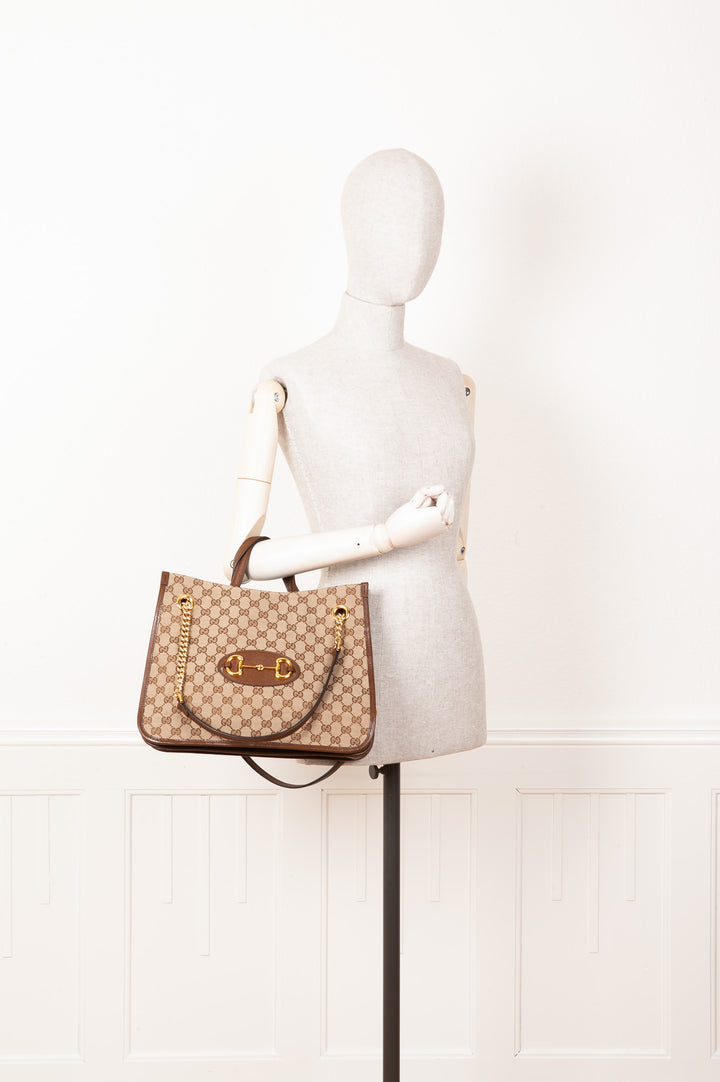 GUCCI Large Horsebit 1955 Tote Bag GG Canvas
