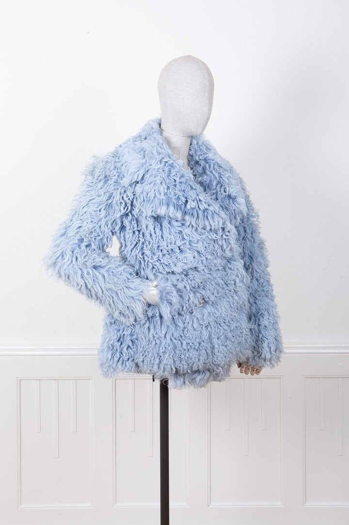 GUCCI Shearling Jacket Blue FW14