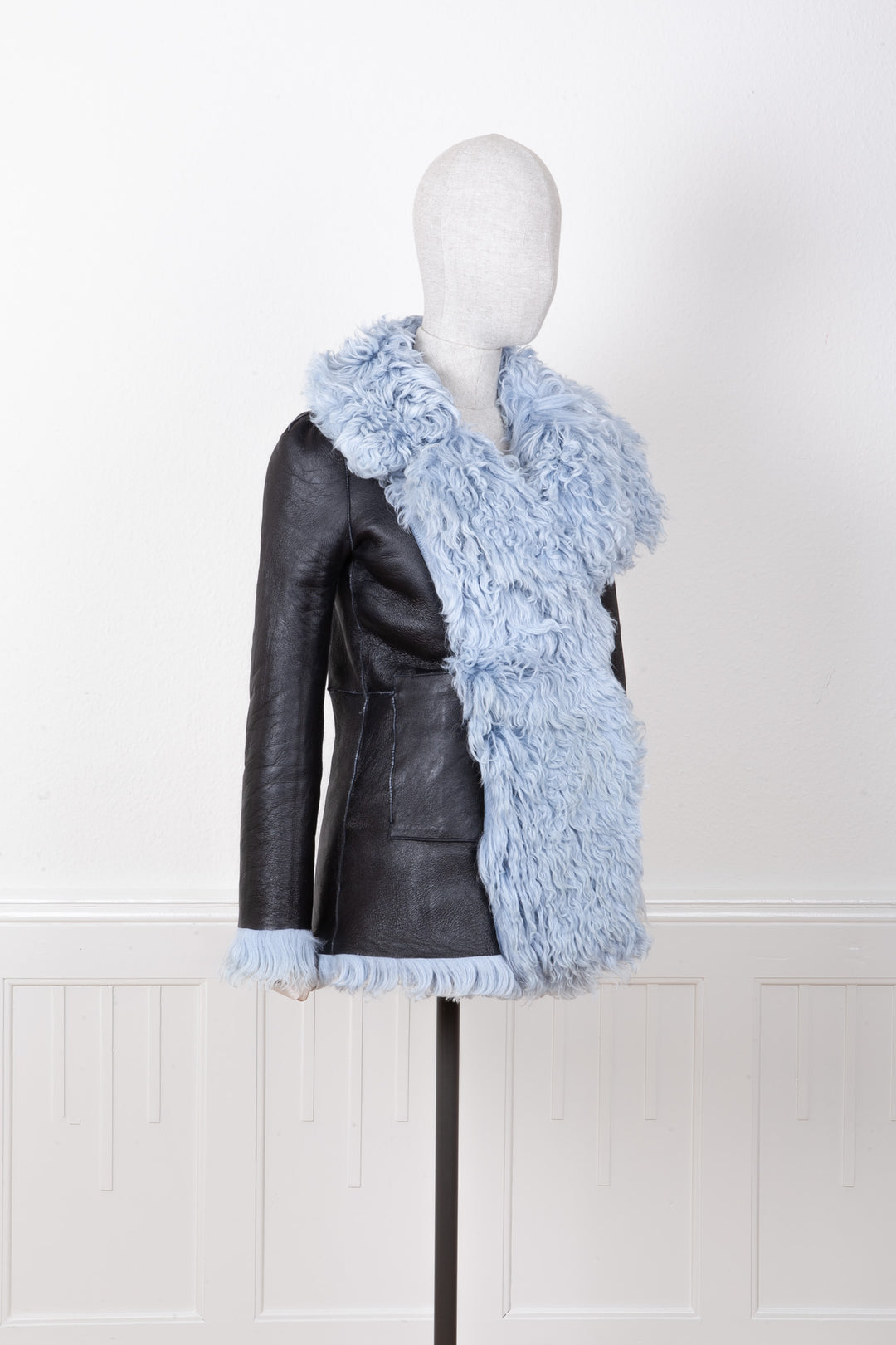 GUCCI Shearling Jacket Blue FW14