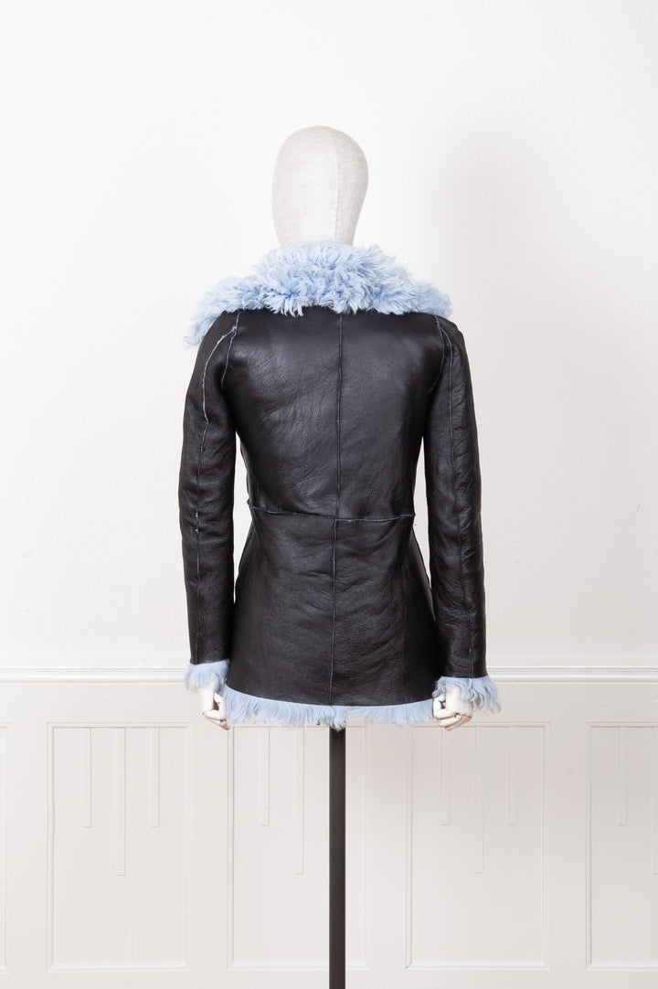 GUCCI Shearling Jacket Blue FW14