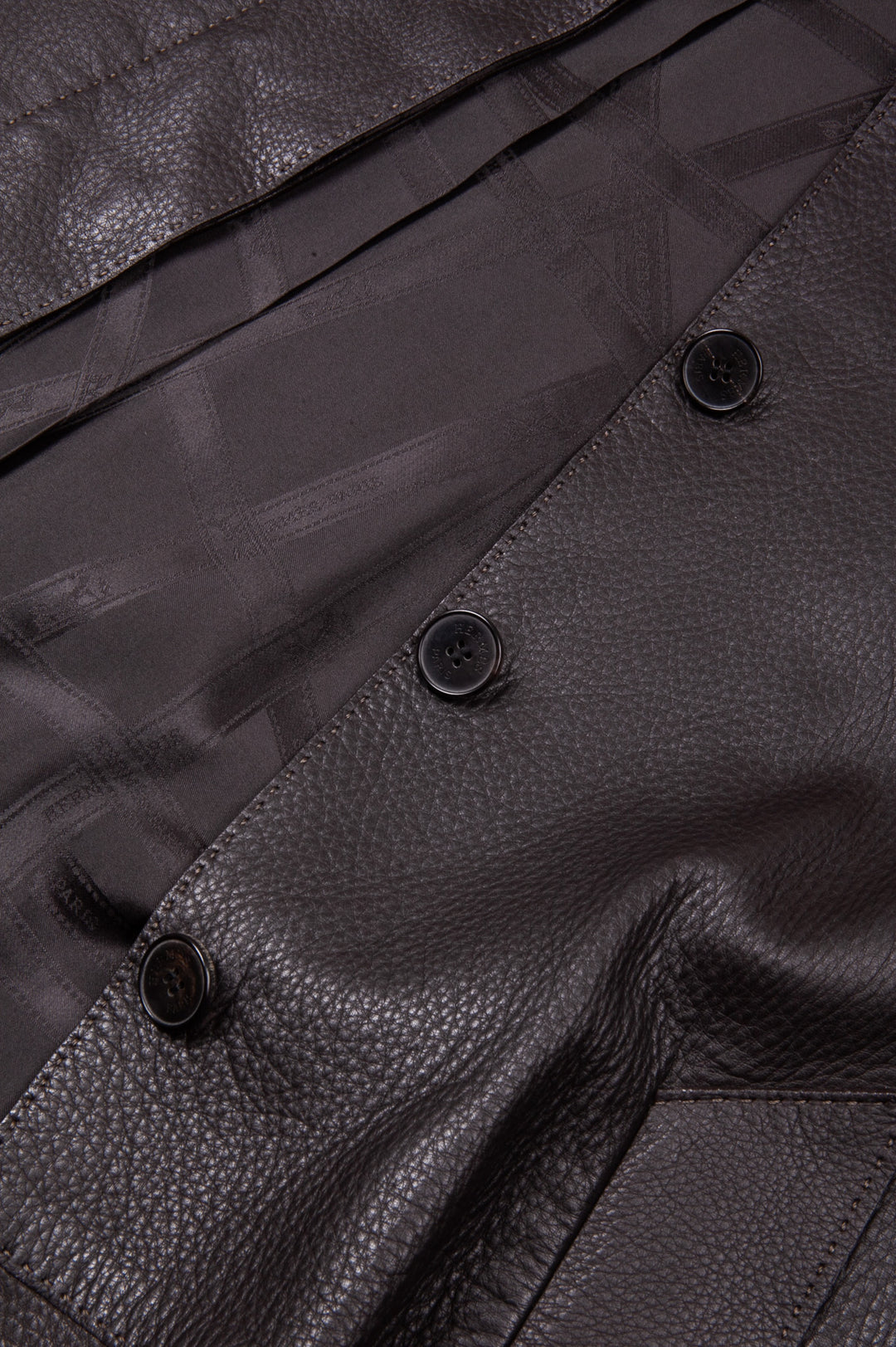 HERMÈS Manteau Cuir De Cerf Marron