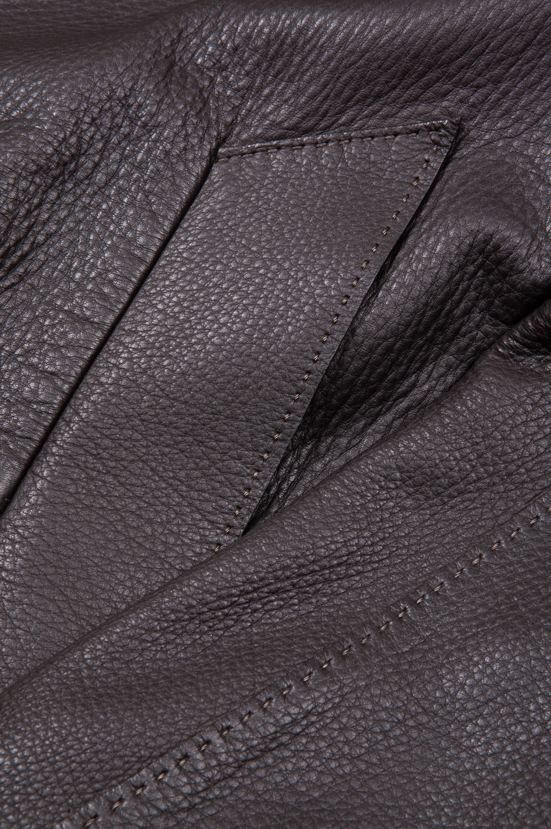 HERMÈS Manteau Cuir De Cerf Marron