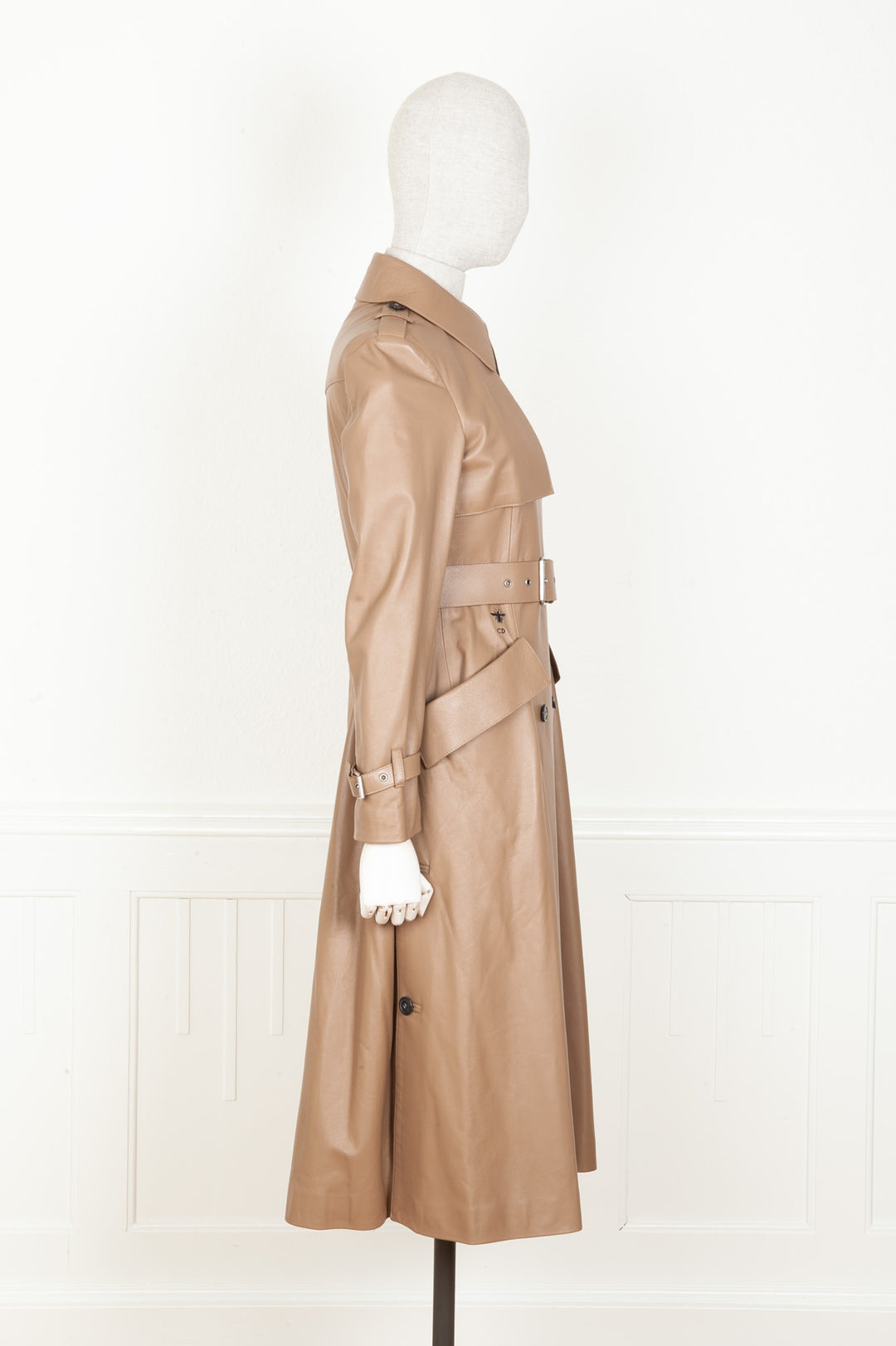 CHRISTIAN DIOR Leather Coat Nude