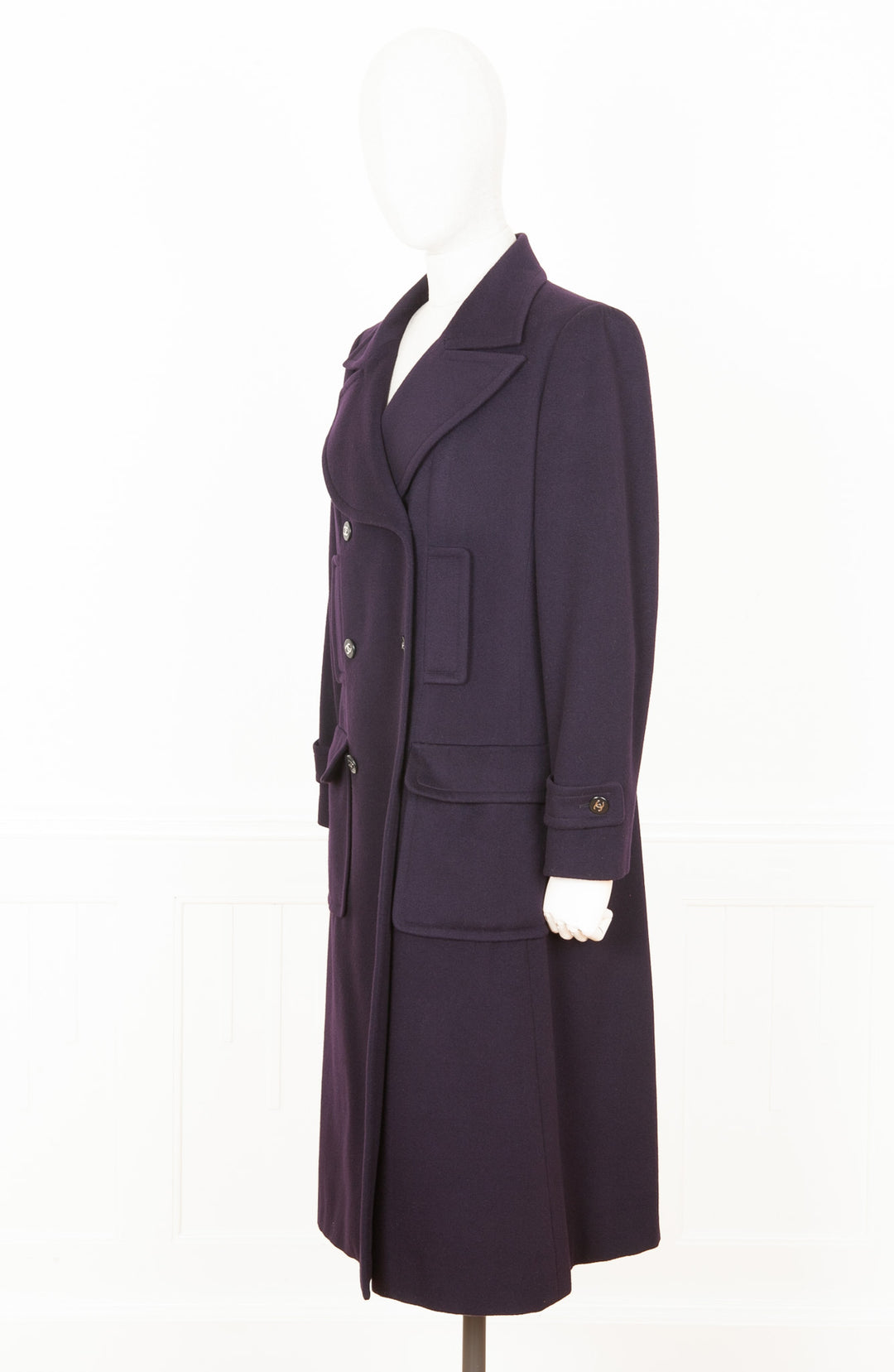 CHANEL Coat Cashmere Purple