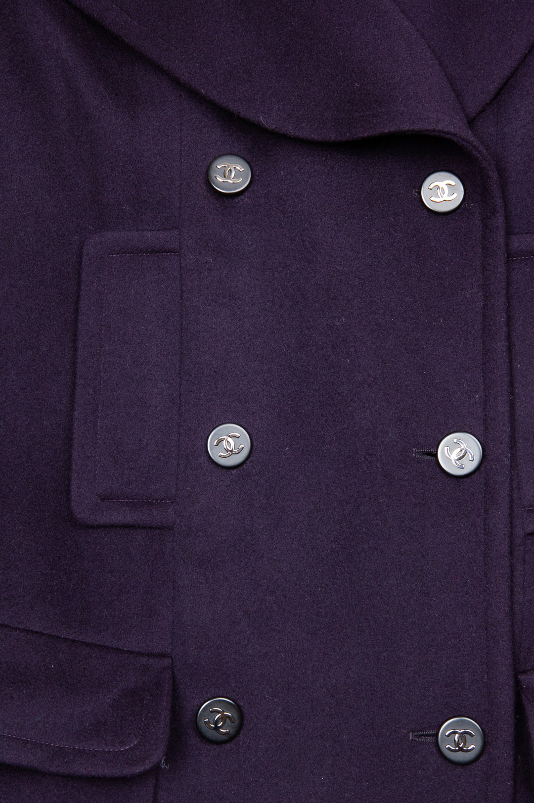 CHANEL Coat Cashmere Purple