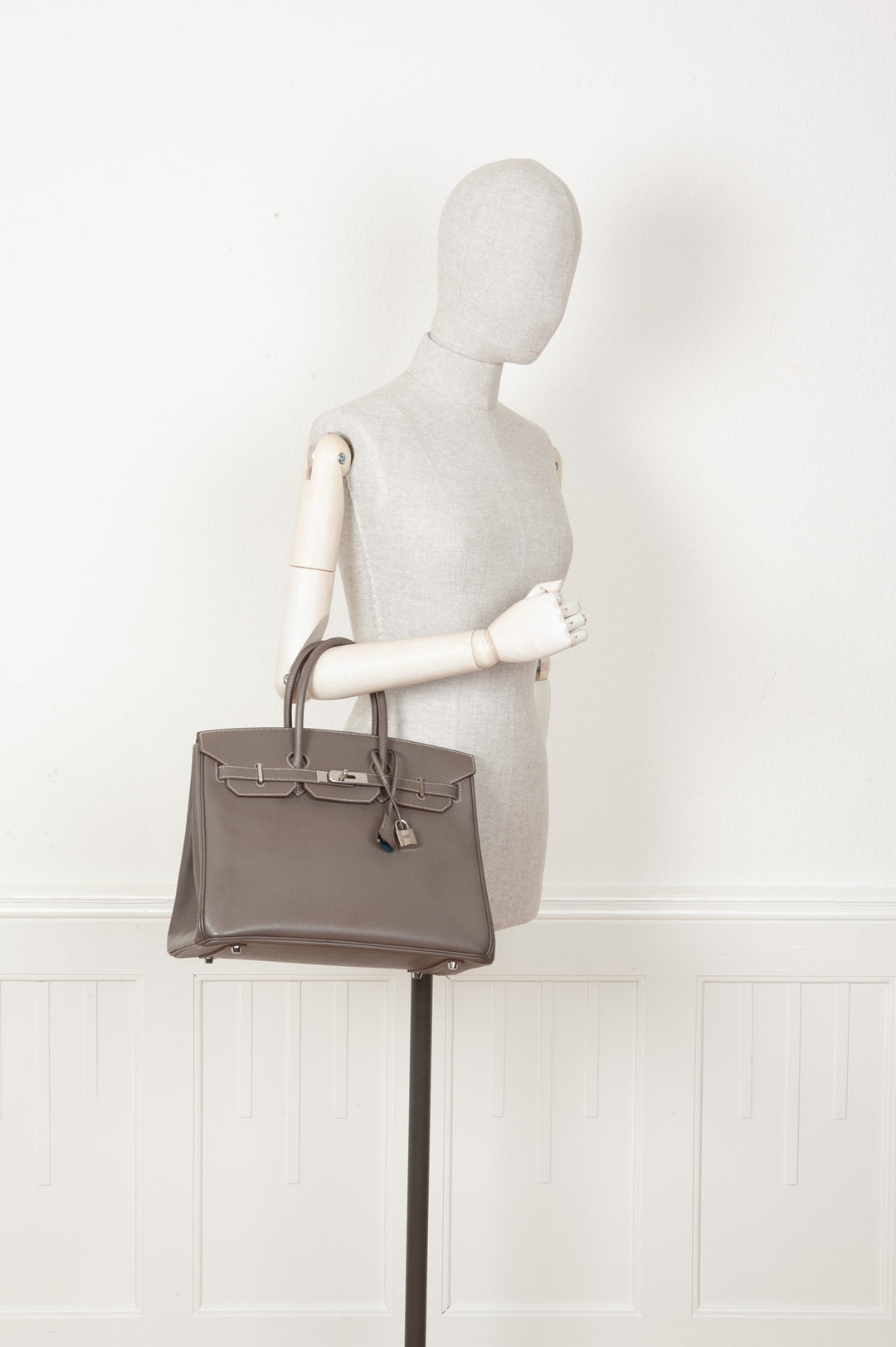 HERMÈS Birkin 35 Verso Epsom Étain Bleu Agate