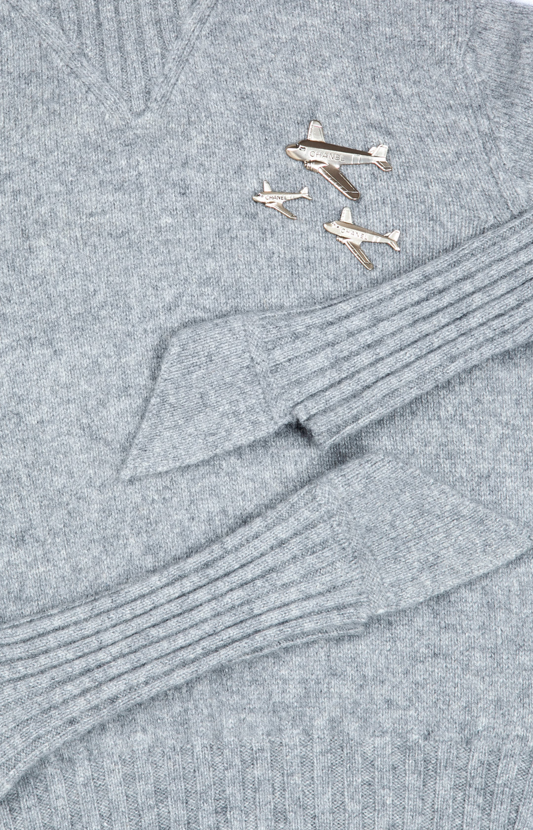 CHANEL Tricot Gris Avions Collection 2008