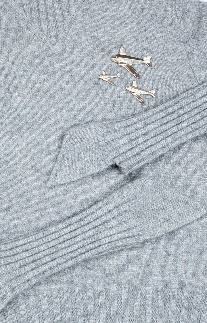 CHANEL Tricot Gris Avions Collection 2008
