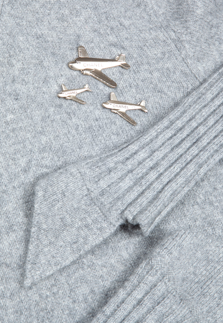 CHANEL Tricot Gris Avions Collection 2008