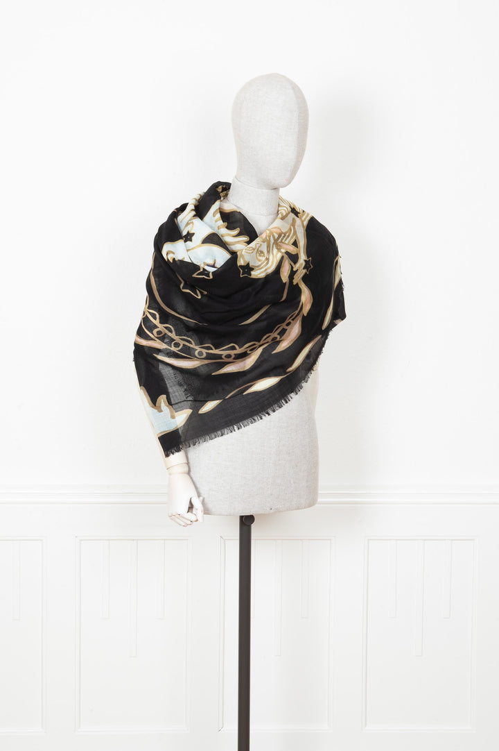 CHRISTIAN DIOR Scarf 140 Black