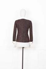 CHANEL Jacket Brown and White Fall 2015