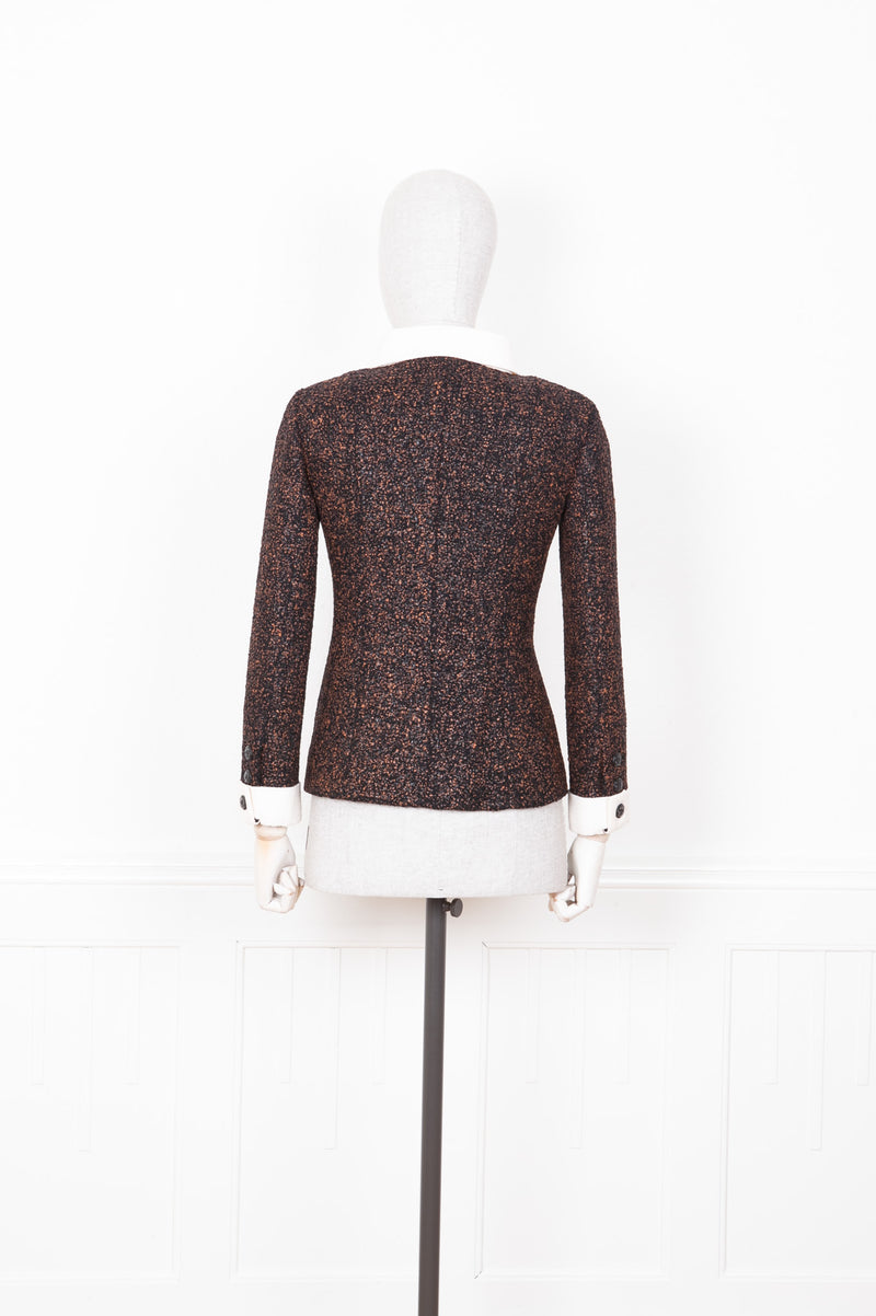 CHANEL Jacket Brown and White Fall 2015