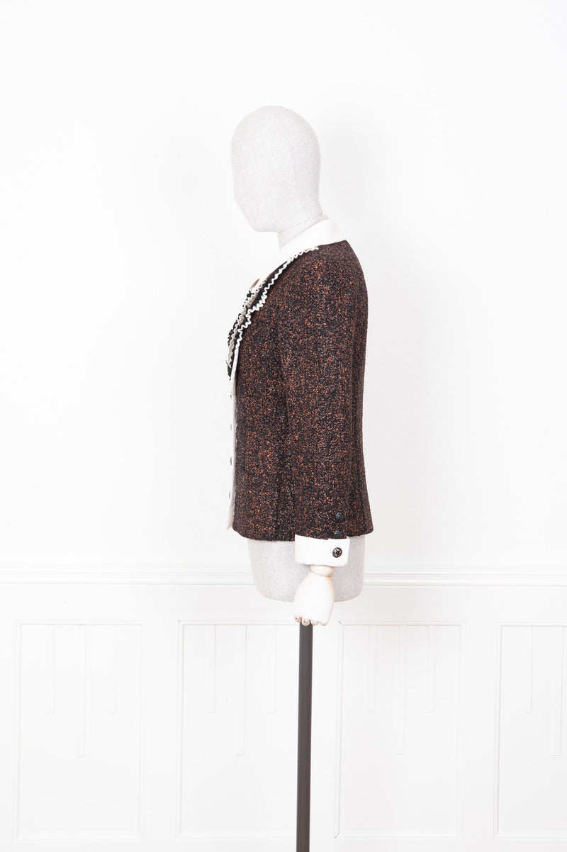 CHANEL Jacket Brown and White Fall 2015