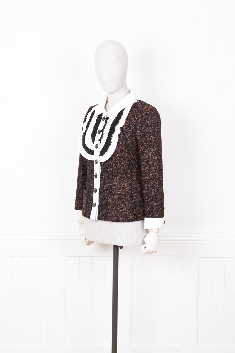 CHANEL Jacket Brown and White Fall 2015