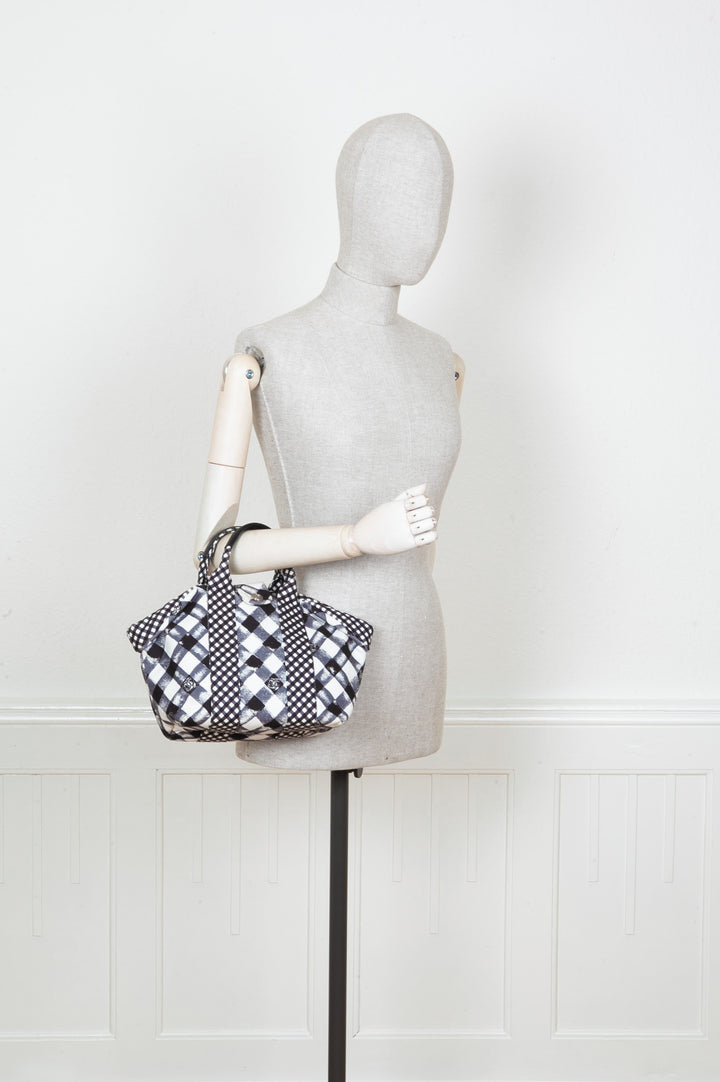 CHANEL Tote Bag Gingham Print