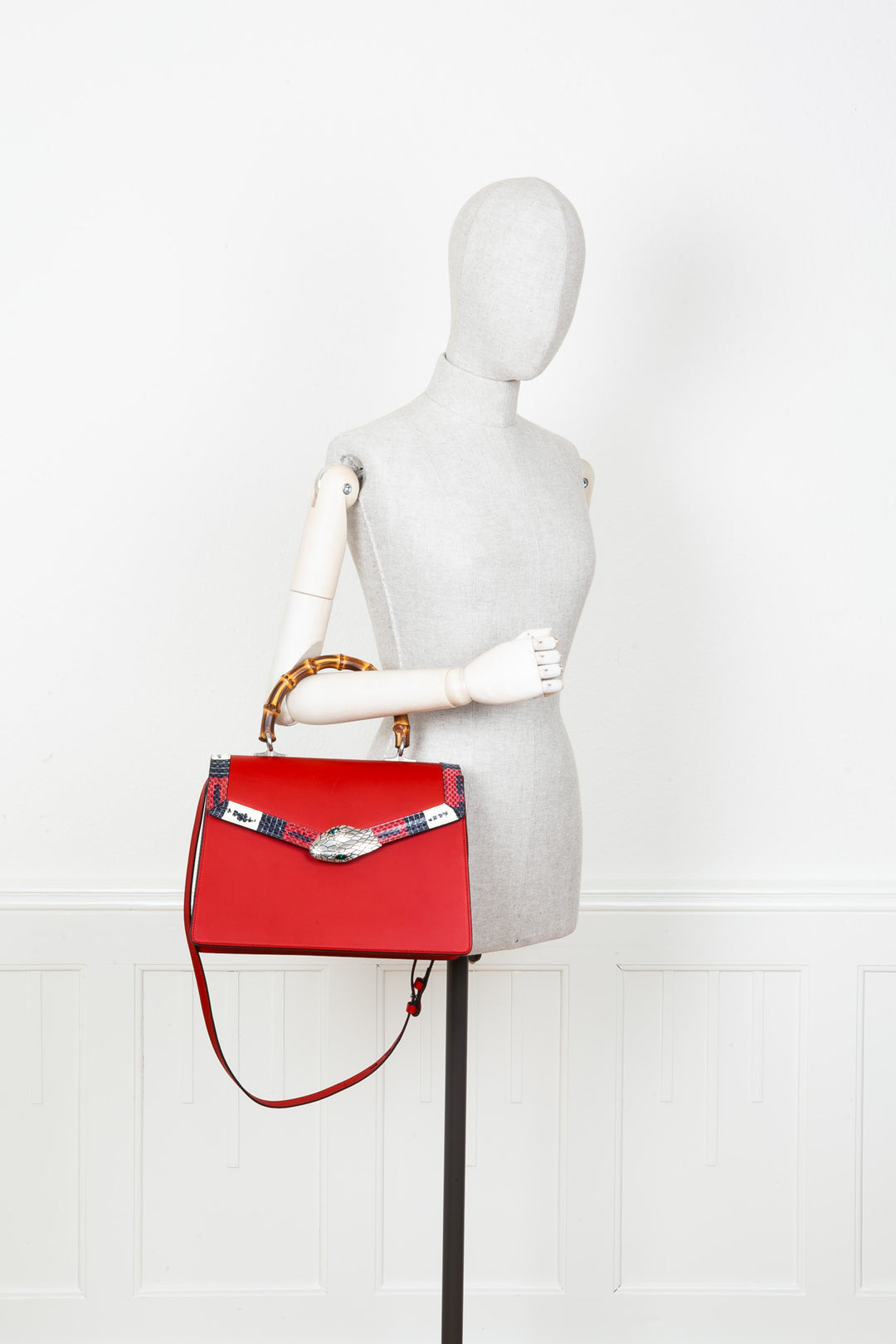 GUCCI Lilith Top Handle Bag Phyton Red