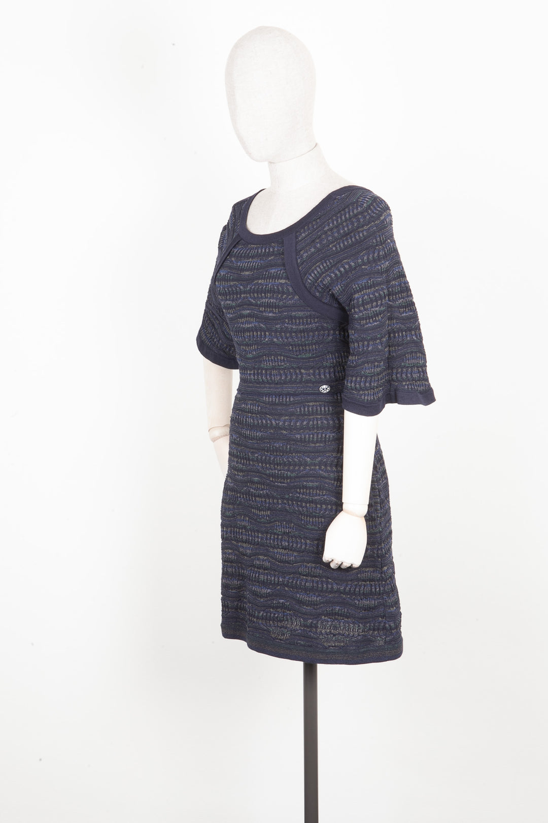CHANEL Knit Dress Blue
