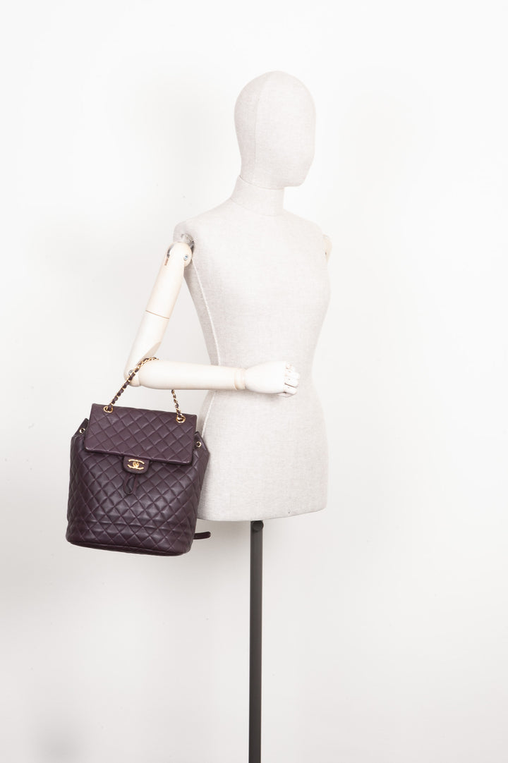 CHANEL Urban Spirit Backpack Aubergine