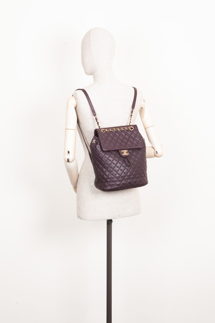 CHANEL Urban Spirit Backpack Aubergine