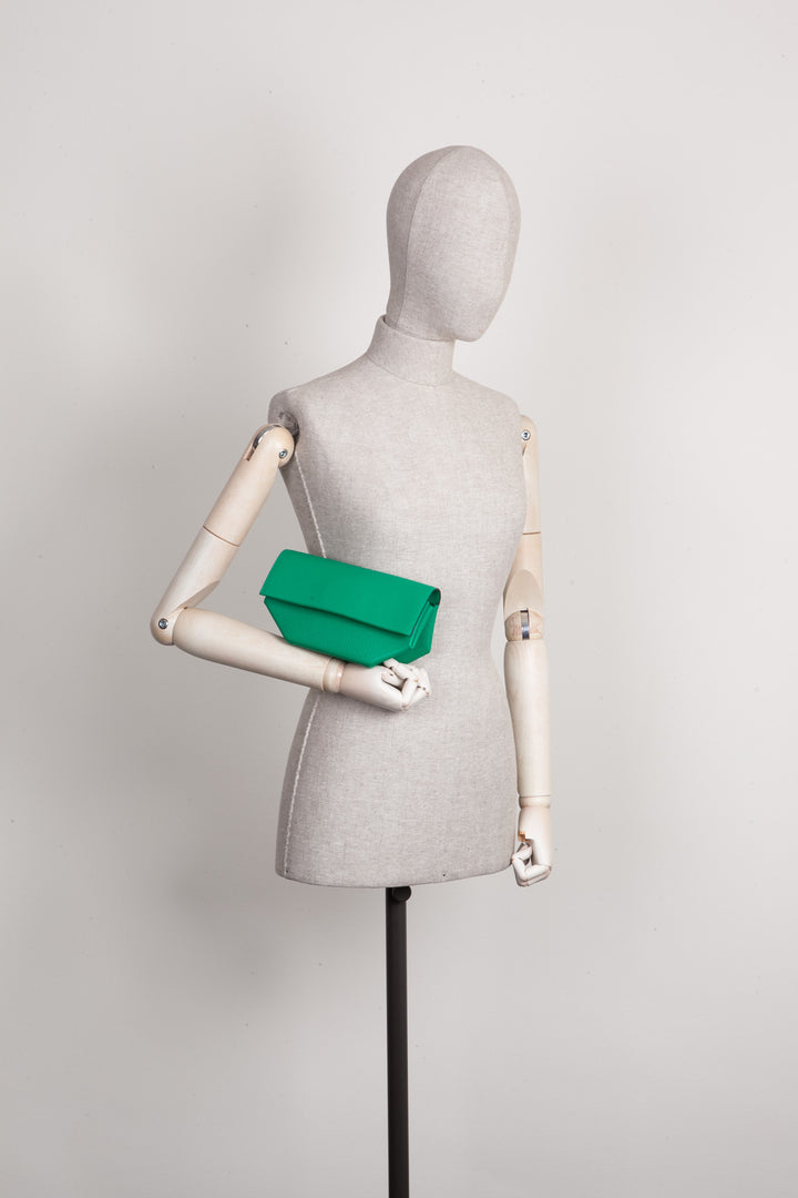 HERMÈS Opli Clutch Chèvre Mysore Vert Menthe