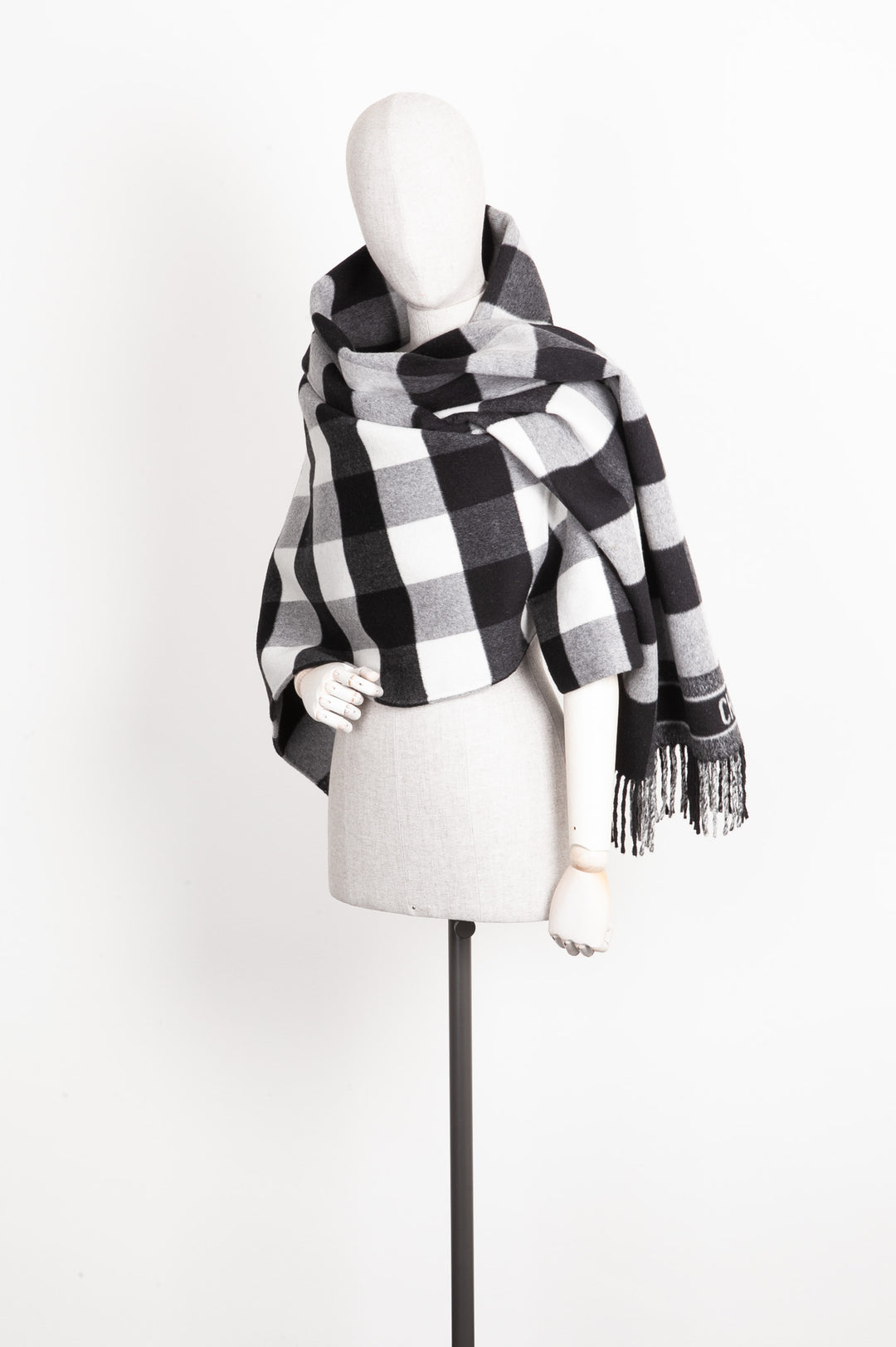 CHRISTIAN DIOR Check´n´Dior Scarf Vest Grey White