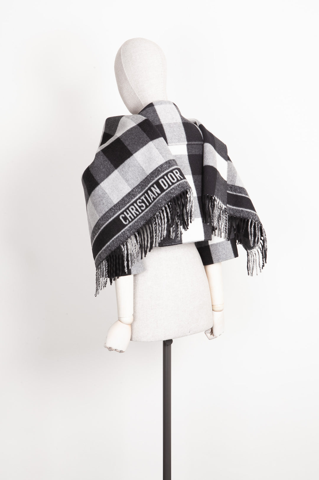 CHRISTIAN DIOR Check´n´Dior Scarf Vest Grey White