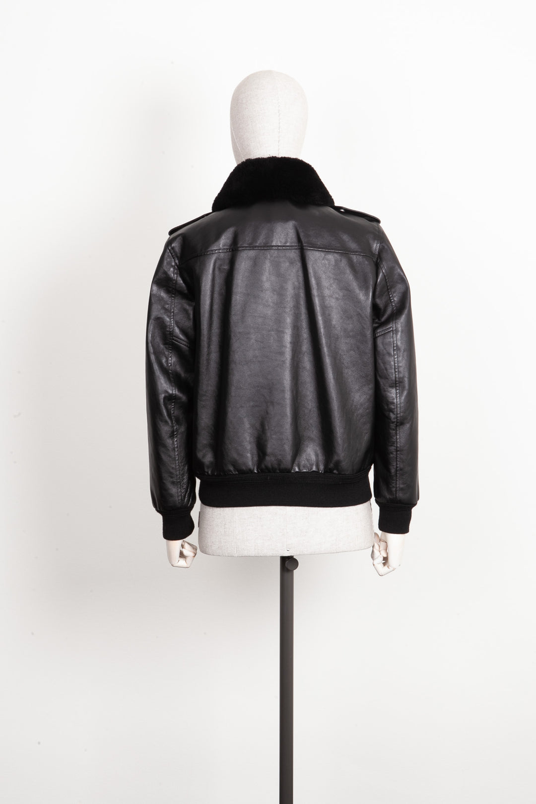 CELINE Pilot Leather Jacket Black