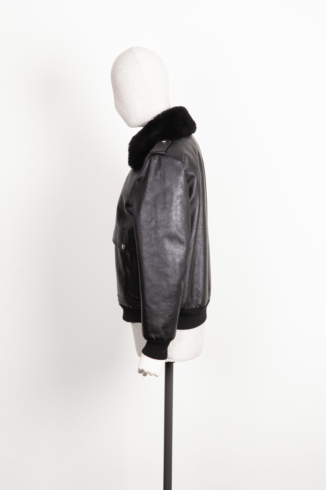 CELINE Pilot Leather Jacket Black