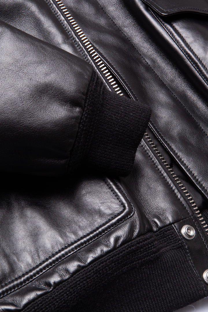 CELINE Pilot Leather Jacket Black