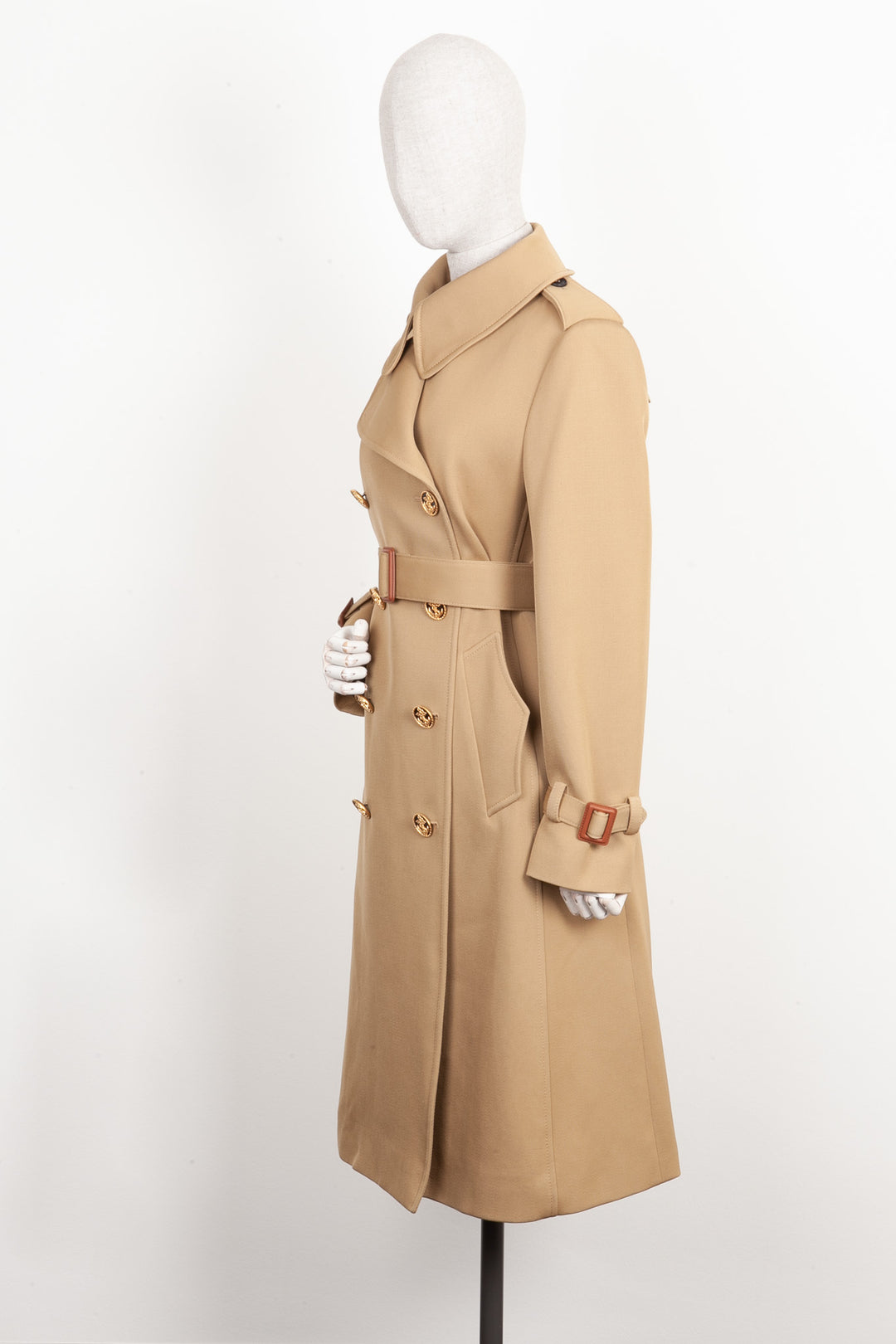 LOUIS VUITTON Trench avec boutons ancre Beige