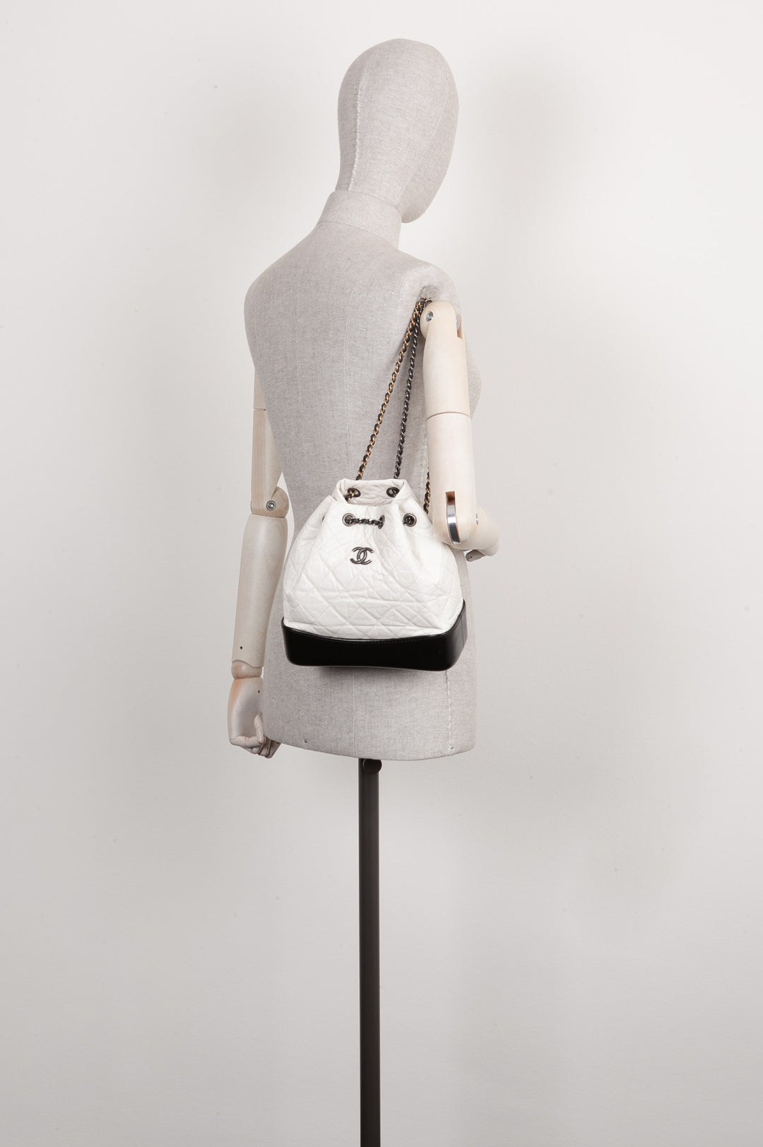 CHANEL Gabrielle Backpack Leather White