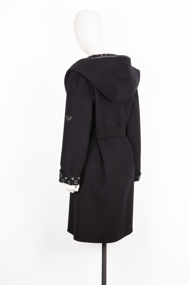 LOUIS VUITTON Monogram Wrap Coat Black