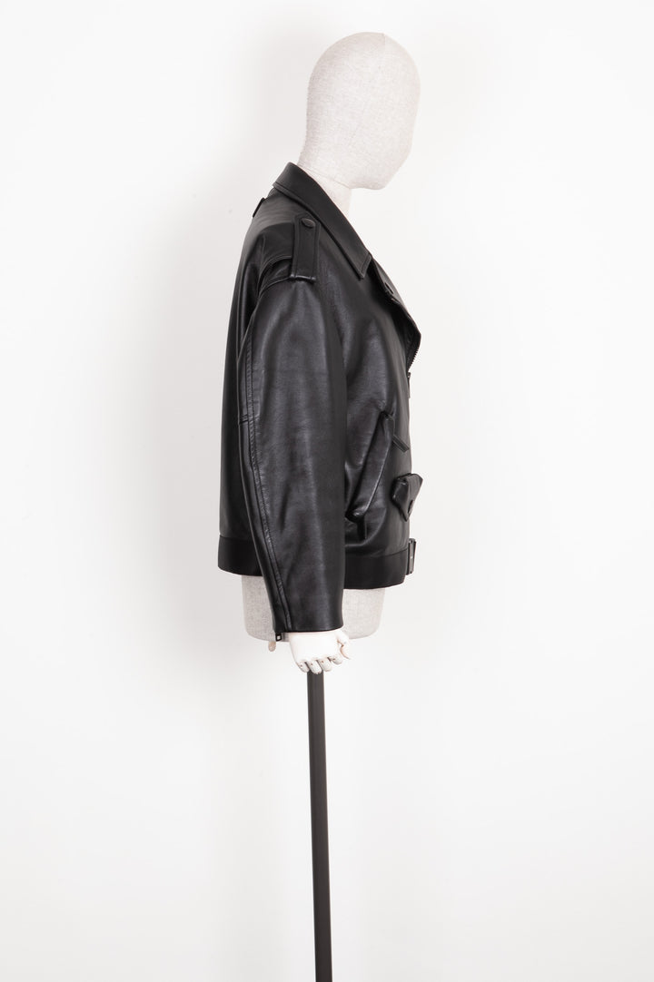 PRADA Biker Jacket Leather Black