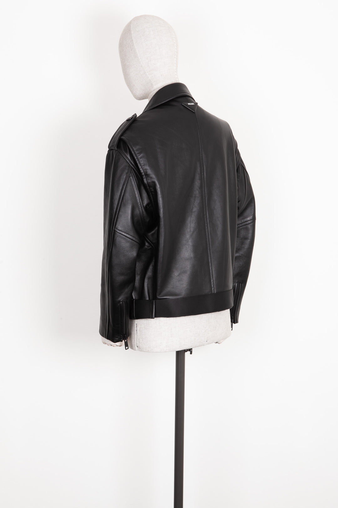 PRADA Biker Jacket Leather Black