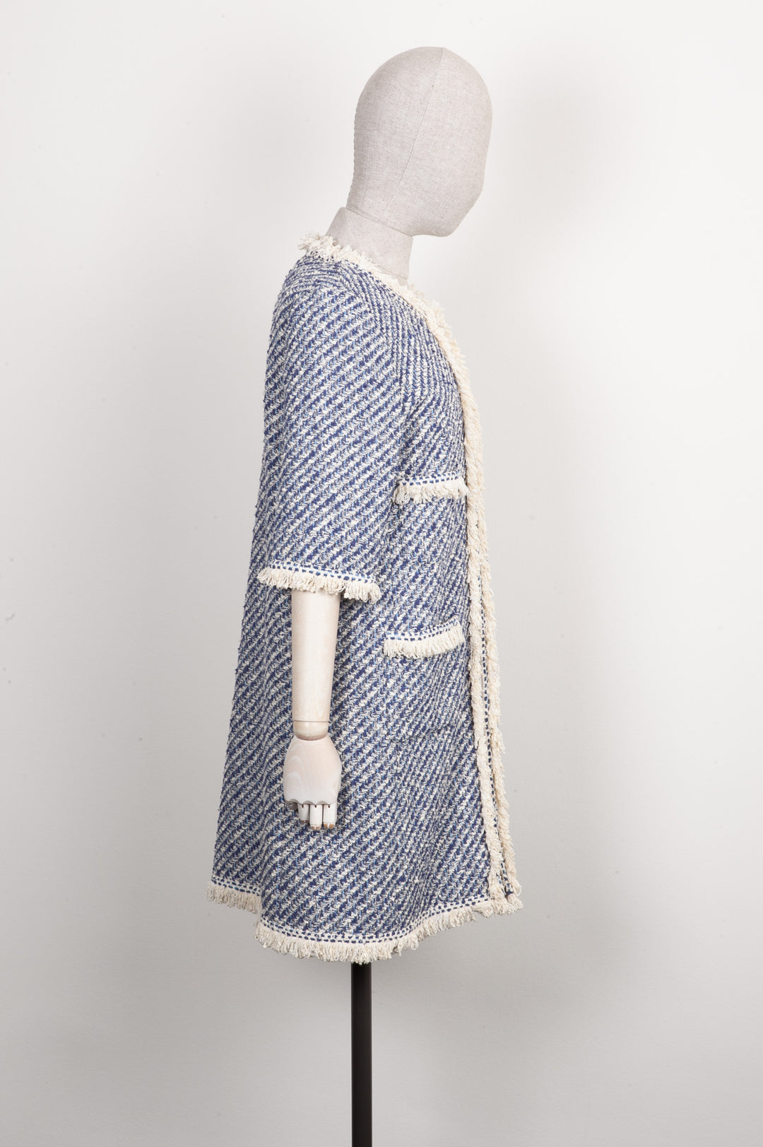 LOUIS VUITTON Coat Tweed Blue and White