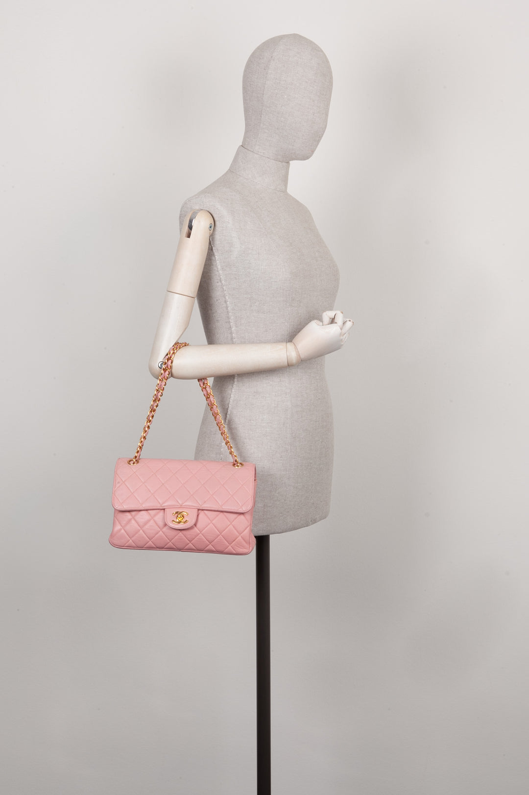 CHANEL Double Sided Flap Bag Medium Pink