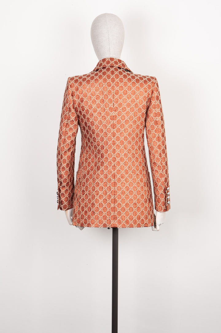 GUCCI GG Structured Lurex Blazer Orange