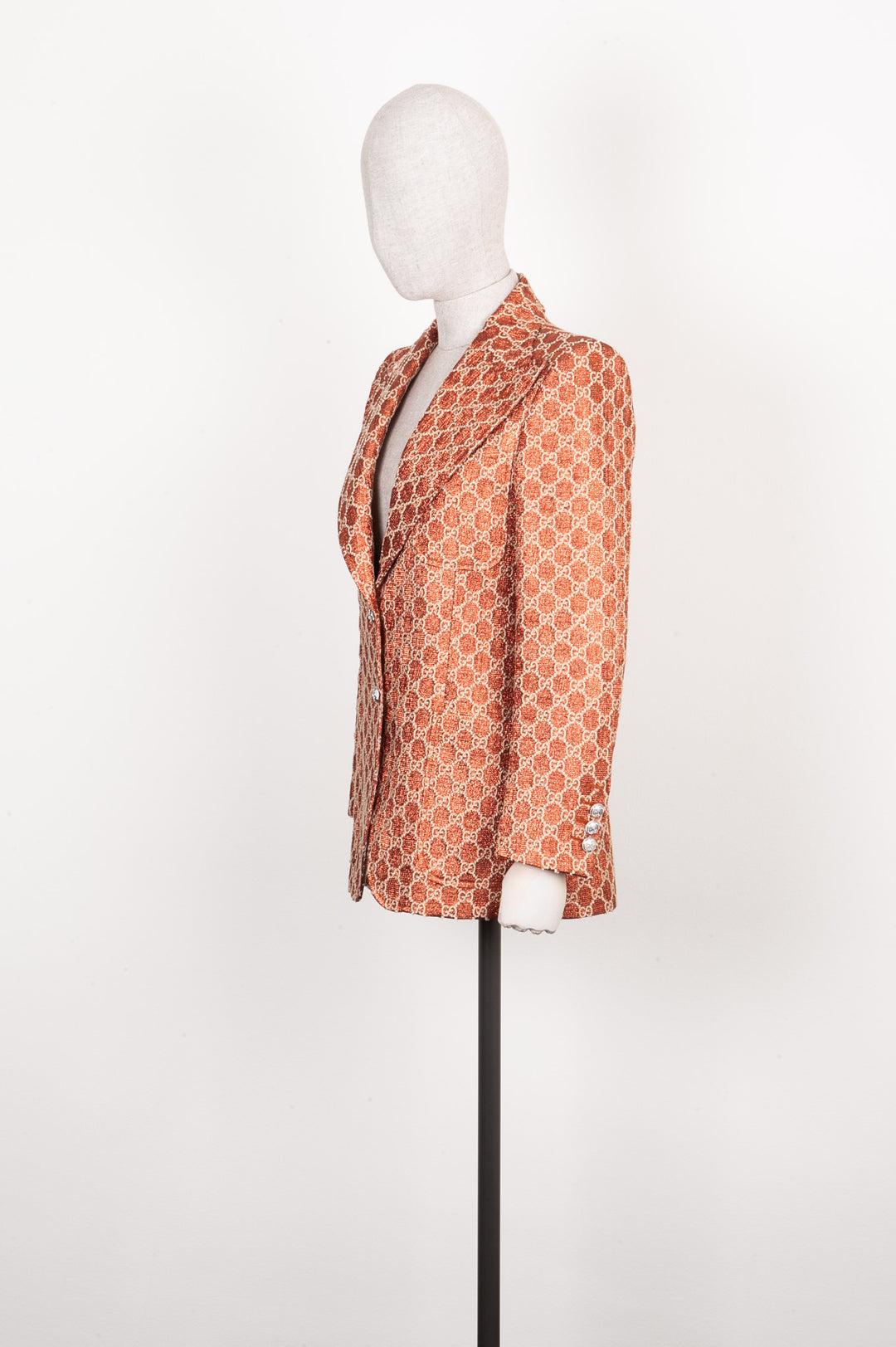 GUCCI GG Structured Lurex Blazer Orange