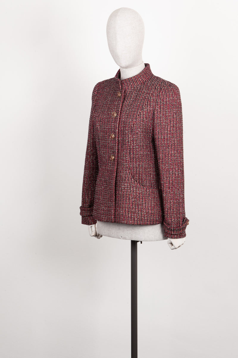 CHANEL Jacket Tweed Paris-Bombay Gold & Red